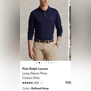 Polo by Ralph Lauren Men's Dark Gray Long Sleeve Polo